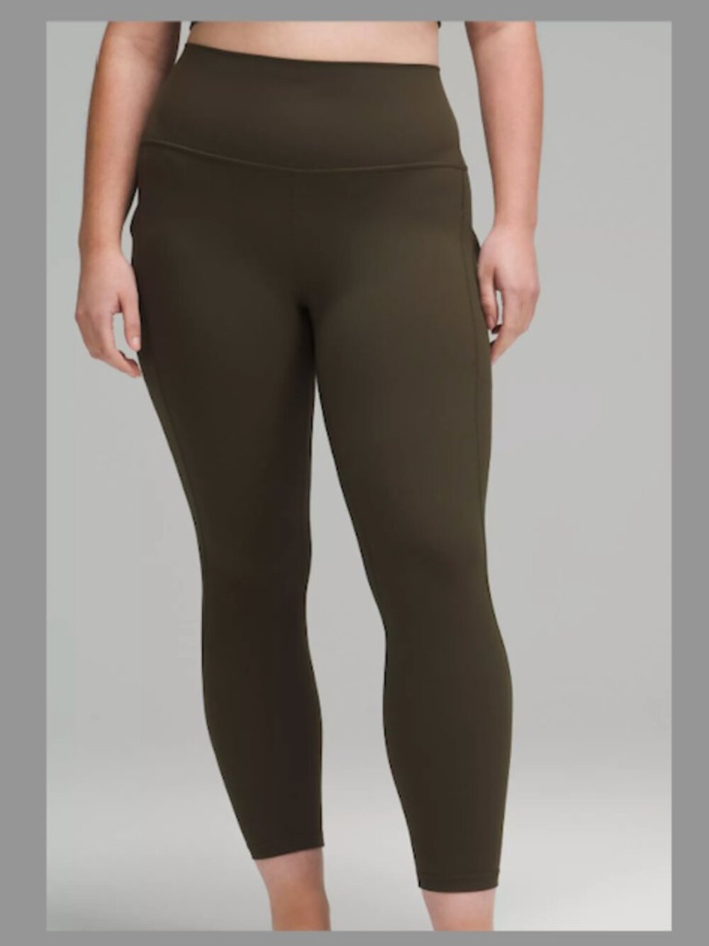 Lululemon Wunder Under Crop sz 6 Military/Sage Green